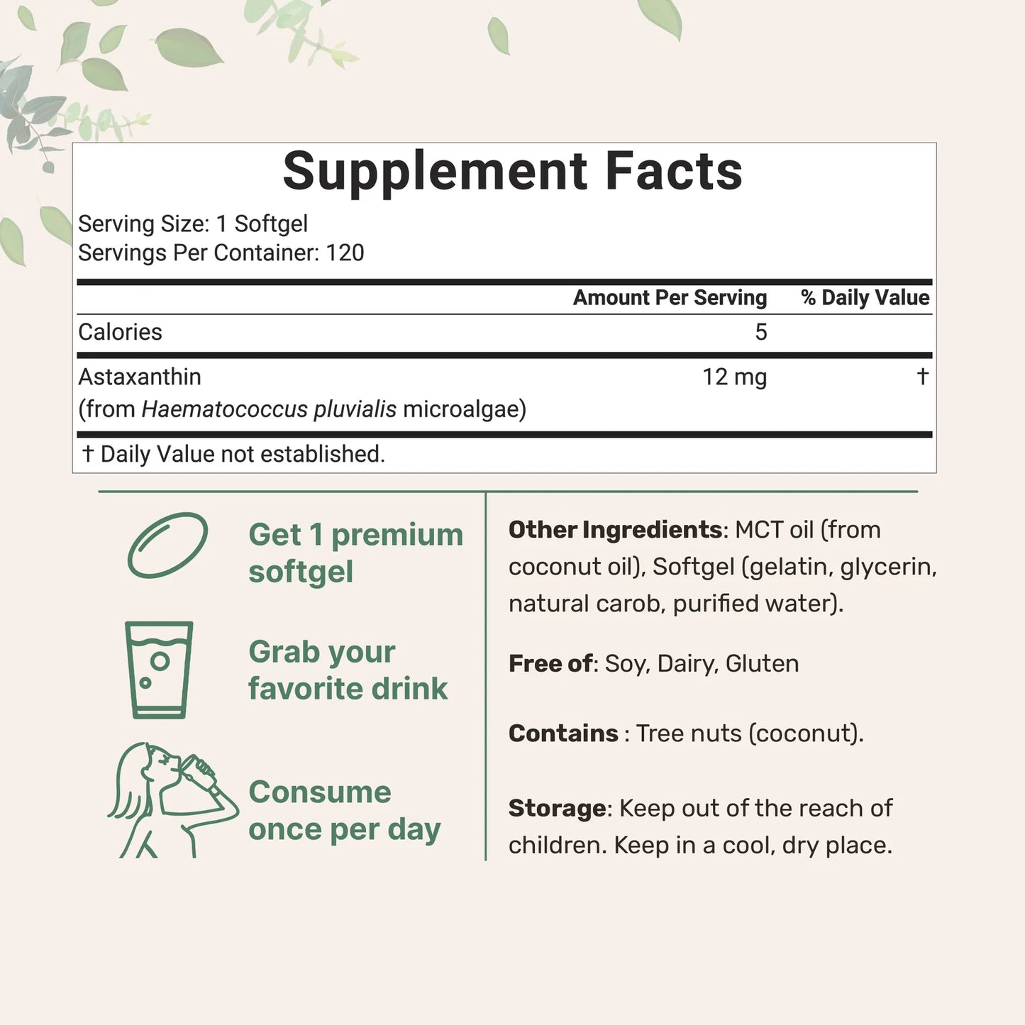 Cápsulas de Astaxantina (Pack de 120 Cápsulas)