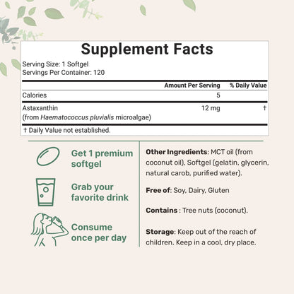 Cápsulas de Astaxantina (Pack de 120 Cápsulas)