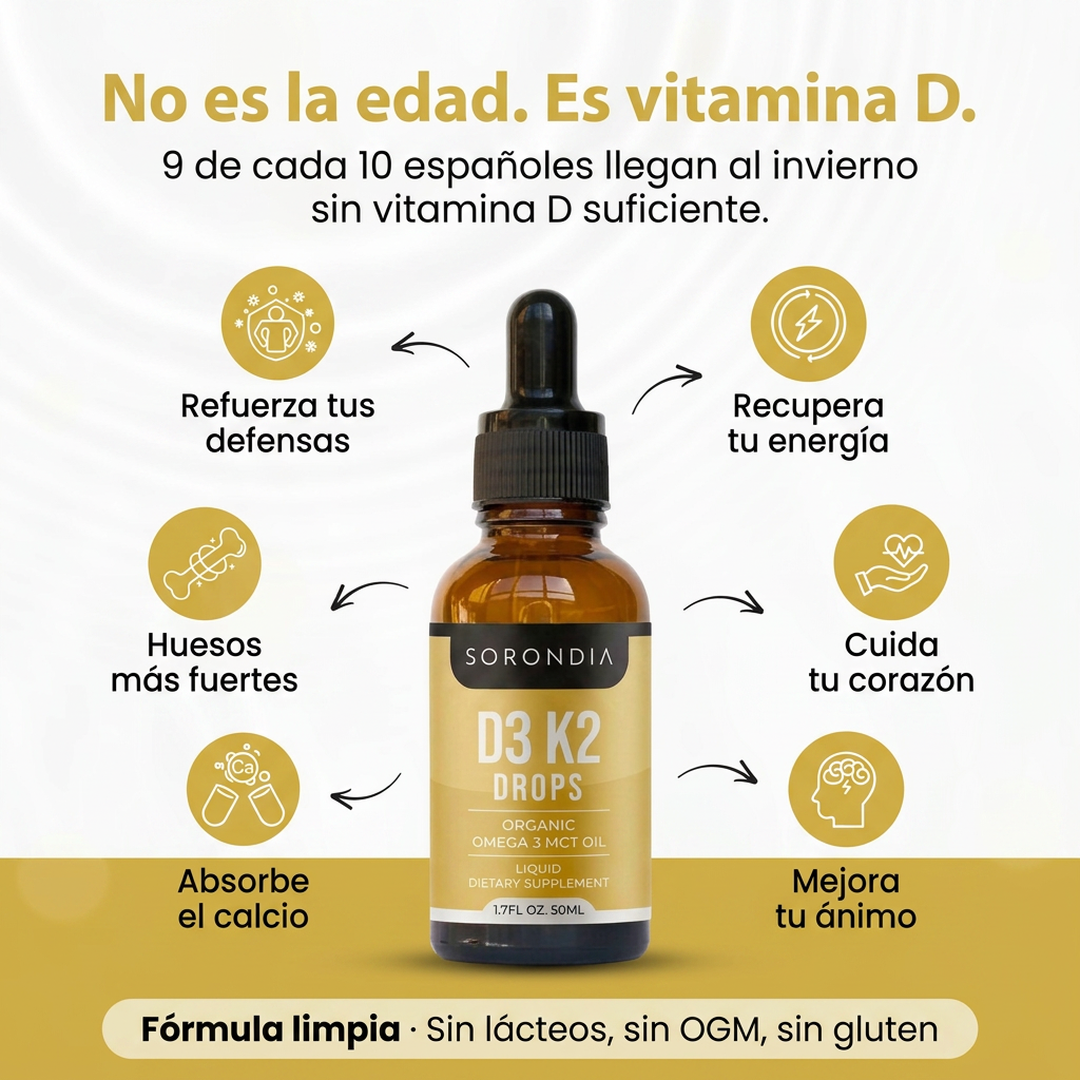 Gotas de Vitamina D3 + K2 + Omega 3 · 50 ml