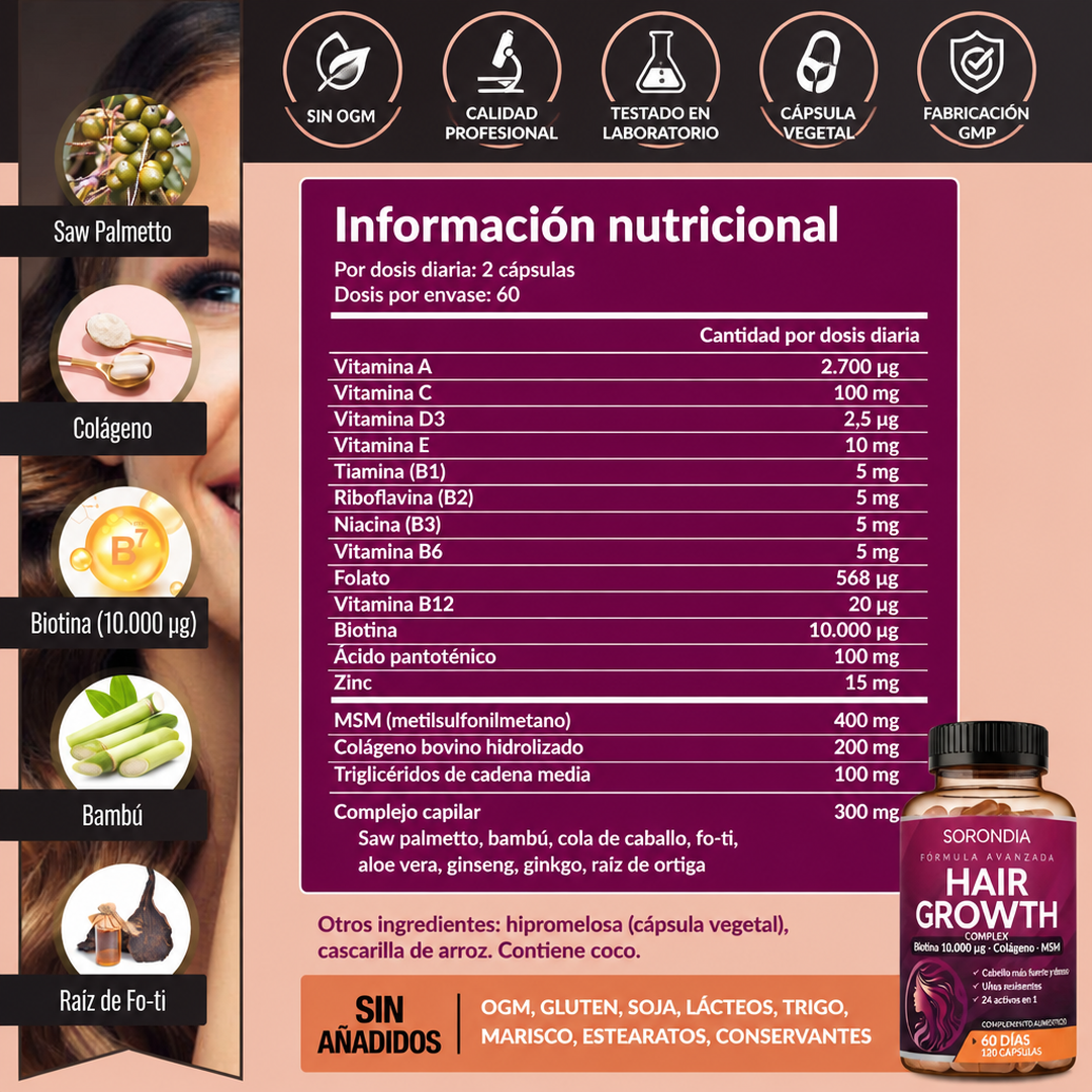 Hair Growth Complex (120 Cápsulas)