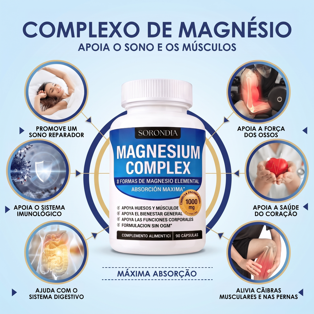 Complexo de Magnésio 8 em 1 Sorondia