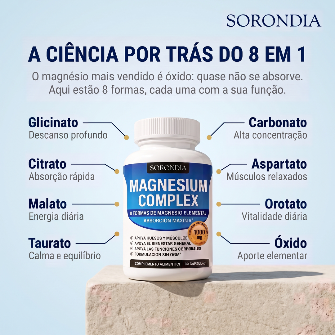 Complexo de Magnésio 8 em 1 Sorondia