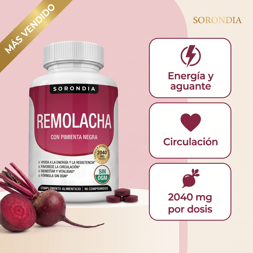 Remolacha 2040 mg con pimienta negra Sorondia 90 comprimidos