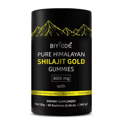 Gomitas de Shilajit 100% Puro del Himalaya (Pack de 60 Gomitas)